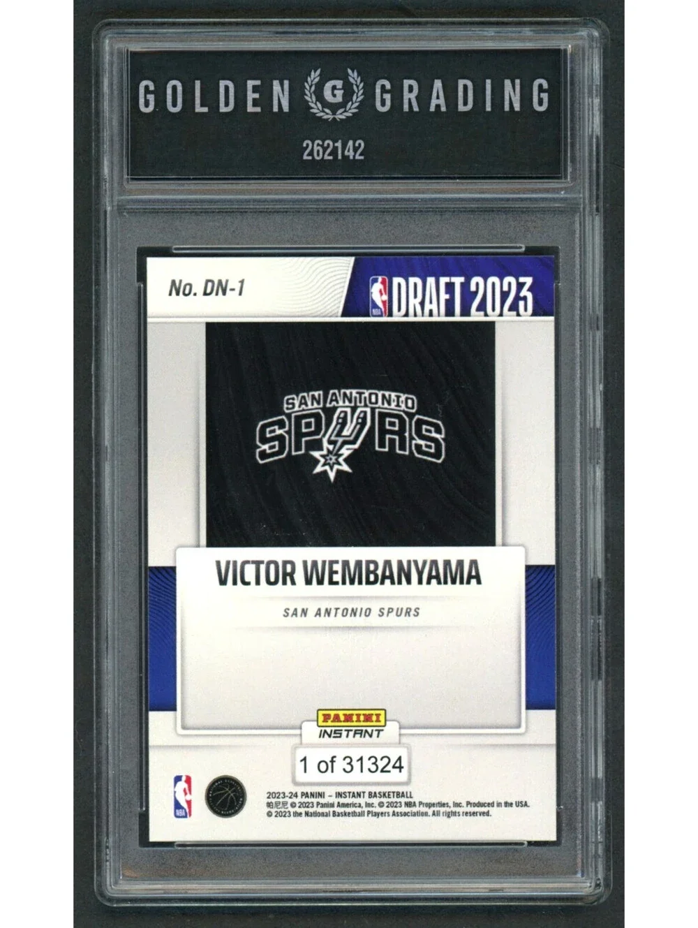 2023-24 Panini Instant DN-1 Victor Wembanyama Spurs Rookie  (RC) Graded Mint 9